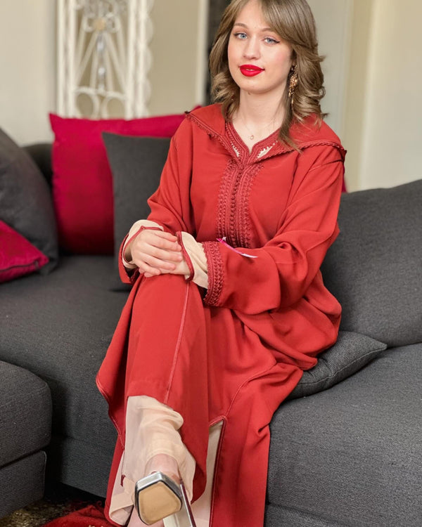 2 pieces Moroccan Jellaba Dress - Ramadan Collection 2025 Jallaba, Classy Embroidered Moroccan Djellaba - Eid al Fitr Jalaba for Women
