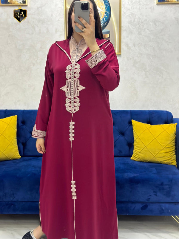 2 pieces Moroccan Jellaba Dress - Summer Collection 2025 Jallaba, Classy Embroidered Moroccan Djellaba - Eid Jalaba for Women