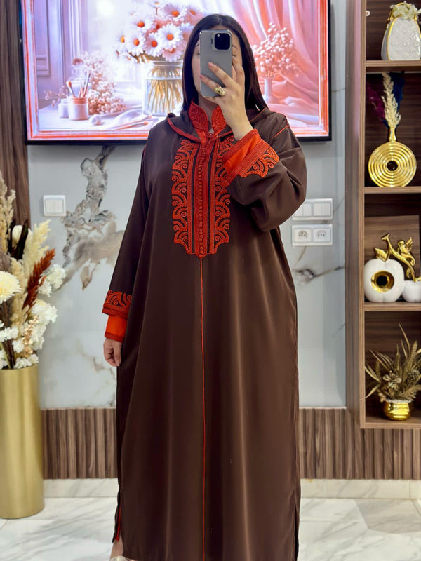 2 pieces Moroccan Jellaba Dress - Summer Collection 2025 Jallaba, Classy Embroidered Moroccan Djellaba - Eid Jalaba for Women