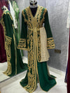 Green Moroccan Caftan Dress, Caftan for Women, Islamic Wedding, Moroccan Takchita Handmade Standard Size, Wedding Dress, Henna Nikah Dress