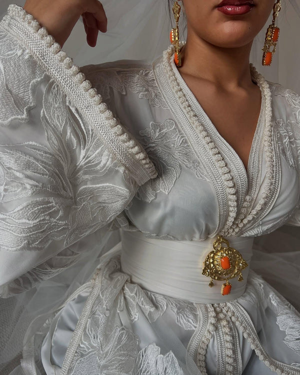 Custom Moroccan Kaftan Wedding Dress – Personalised Luxury Takchita, Handcrafted Caftan Nikah Embroidery - made to order Kaftan - Eid dress