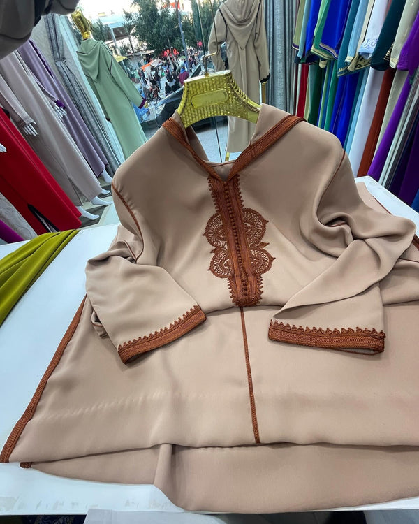 Trendy Moroccan Jellaba, Djellaba for Women Collection 2025, Cross stitch Embroidery Hooded Kaftan, Arabic Jellaba - Bride Jallaba Nikah