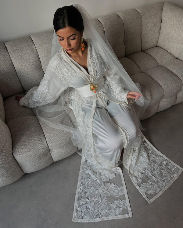 Custom Moroccan Kaftan Wedding Dress – Personalised Luxury Takchita, Handcrafted Caftan Nikah Embroidery - made to order Kaftan - Eid dress