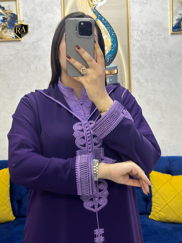 2 pieces Moroccan Jellaba Dress - Summer Collection 2025 Jallaba, Classy Embroidered Moroccan Djellaba - Eid Jalaba for Women