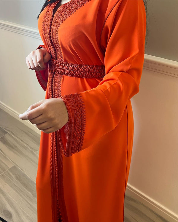 Moroccan Caftan Wedding Dress – Custom made Takchita Dress, Handcrafted Caftan with Embroidery - Custom made Nikah Mariage Dress - Eid Gift