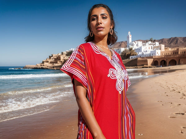 Red Berber Kaftan Dress – Handcrafted Moroccan Caftan for Women