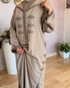 Moroccan Jellaba 2 pieces, Djellaba for Women Collection 2025, Cross stitch Embroidery Hooded Kaftan, Arabic Jellaba all Sizes dress