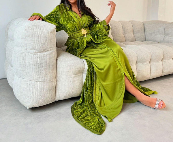 Custom Moroccan Caftan Wedding Dress – Personalised Luxury Takchita, Handcrafted Caftan Nikah Embroidery - made to order Kaftan Dress