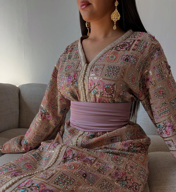 Custom Moroccan Caftan Wedding Dress – Personalised Luxury Takchita Sari, Handcrafted Caftan Nikah Embroidery - made to order Kaftan Dress