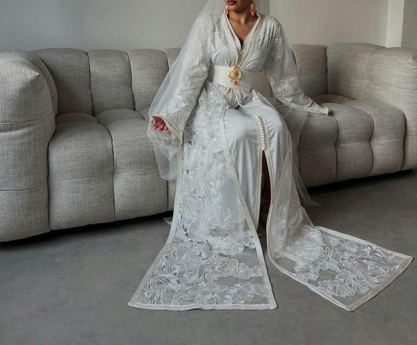 Custom Moroccan Kaftan Wedding Dress – Personalised Luxury Takchita, Handcrafted Caftan Nikah Embroidery - made to order Kaftan - Eid dress