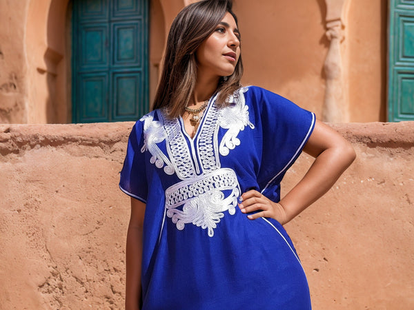 Traditional Moroccan Caftan Dress for Women – Handcrafted Maxi Kaftan with Embroidery
