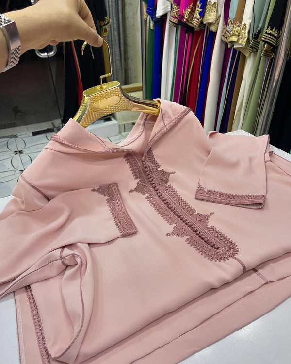 Trendy Moroccan Jellaba, Djellaba for Women Collection 2025, Cross stitch Embroidery Hooded Kaftan, Arabic Jellaba - Bride Jallaba Nikah