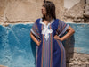 Sublime Blue Moroccan Caftan with Hand Embroidery
