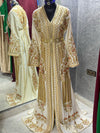 Royal White Wedding Dress Fully Handmade, Moroccan Takchita Dress, Elegant Embroidered White Caftan, Luxury Wedding Dress for Women, Henna