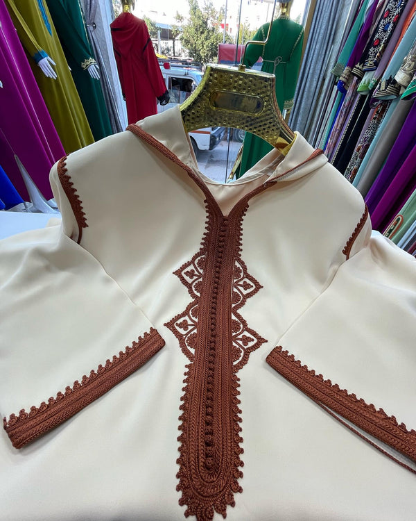 Trendy Moroccan Jellaba, Djellaba for Women Collection 2025, Cross stitch Embroidery Hooded Kaftan, Arabic Jellaba - Bride Jallaba Nikah