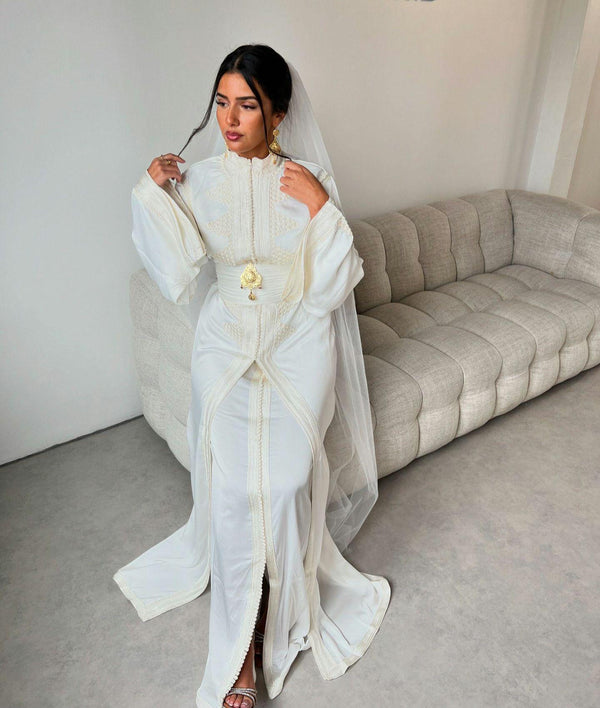 Custom Moroccan Caftan Wedding Dress – Personalised Luxury Takchita, Handcrafted Caftan Nikah Embroidery - made to order Kaftan Dress