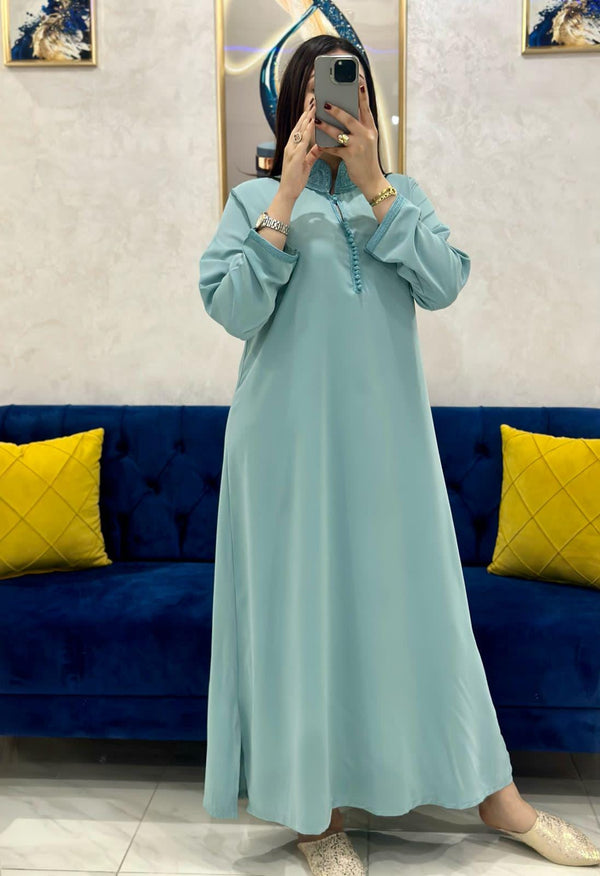 2 pieces Moroccan Jellaba Dress - Summer Collection 2025 Jallaba, Classy Embroidered Moroccan Djellaba - Eid Jalaba for Women