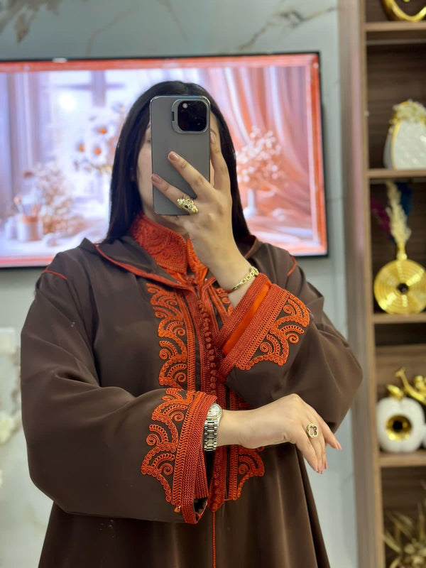 2 pieces Moroccan Jellaba Dress - Summer Collection 2025 Jallaba, Classy Embroidered Moroccan Djellaba - Eid Jalaba for Women