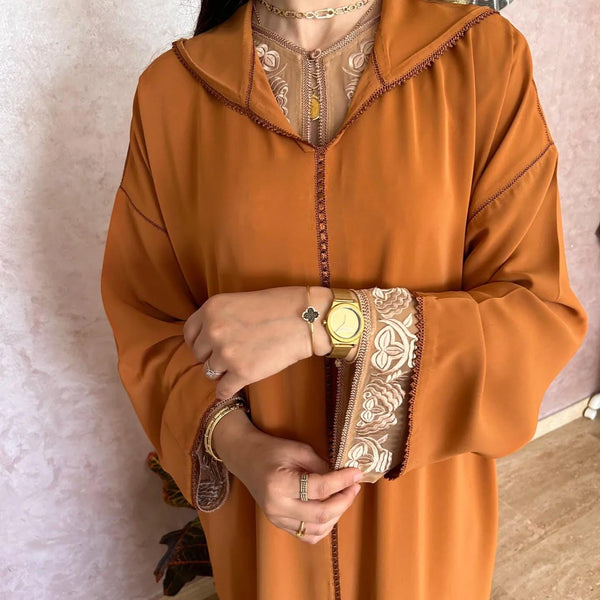 Moroccan Jellaba 2 pieces, Djellaba for Women Collection 2025, Cross stitch Embroidery Hooded Kaftan, Arabic Jellaba all Sizes dress
