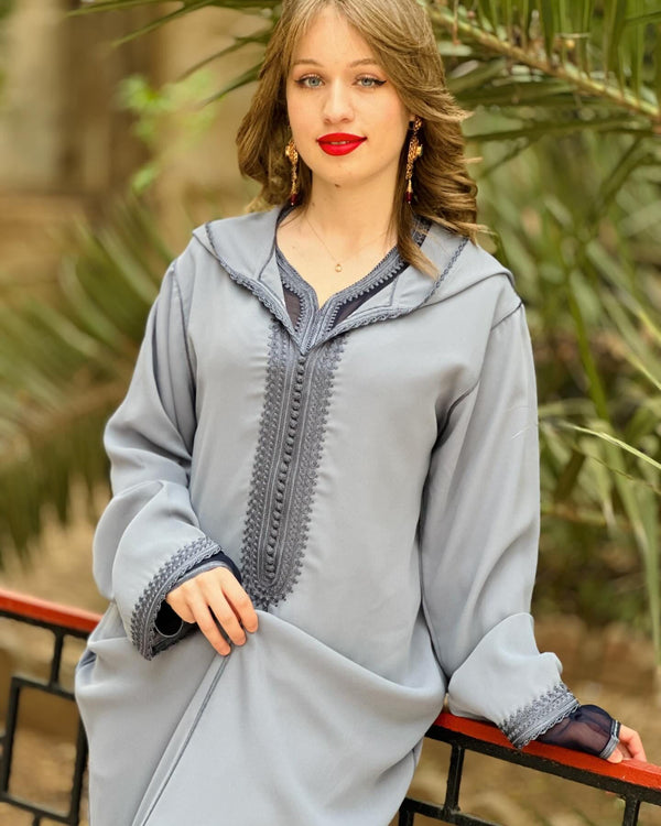 2 pieces Moroccan Jellaba Dress - Ramadan Collection 2025 Jallaba, Classy Embroidered Moroccan Djellaba - Eid al Fitr Jalaba for Women
